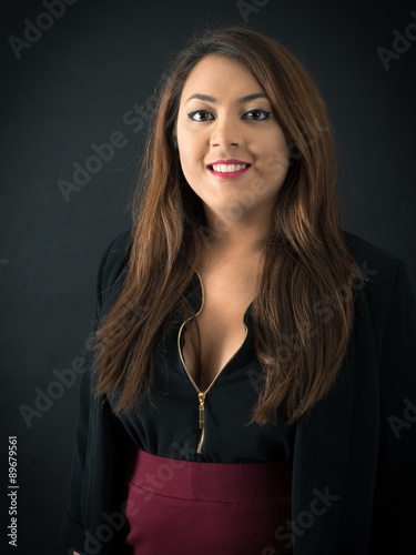 Beautiful woman doing different expressions in different sets of clothes: love