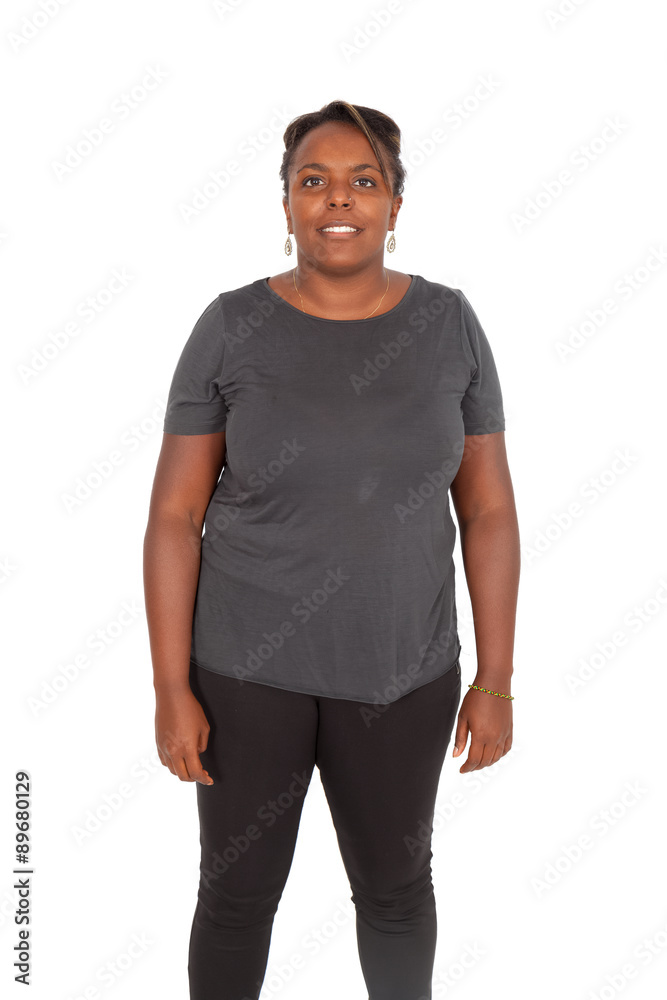 Fototapeta premium Beautiful black woman doing different expressions in different sets of clothes