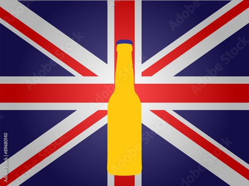 British Flag with a Bottle of Beer EPS10