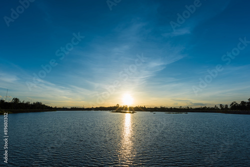 Landscape of sunset with calm lake © yotrakbutda