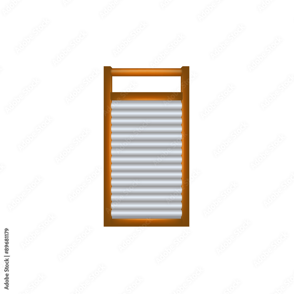Wooden washboard in brown and silver design Wooden washboard in brown and silver design