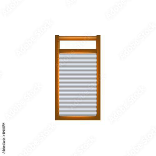 Bilde på lerret Wooden washboard in brown and silver design