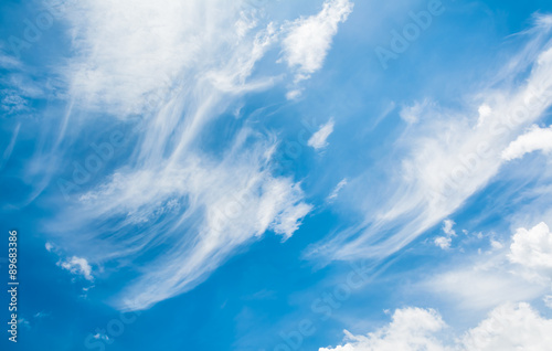 image of clear sky with white clouds on day time for background