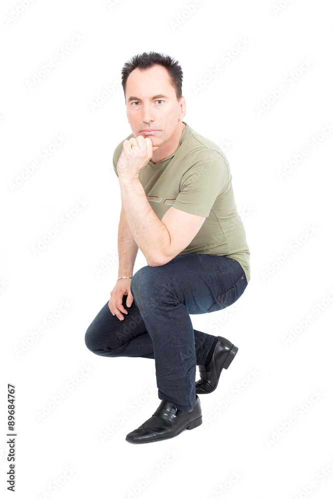 Handsome man doing different expressions in different sets of clothes: posing Handsome man doing different expressions in different sets of clothes: posing