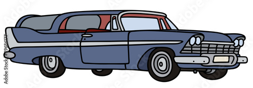 Classic station wagon / hand drawing, vector illustration