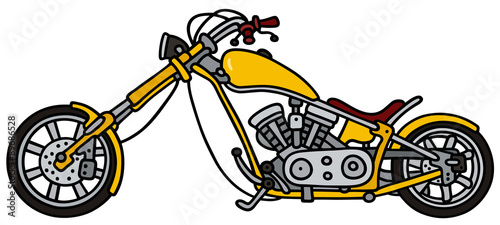 Yellow chopper / hand drawing, vector illustration