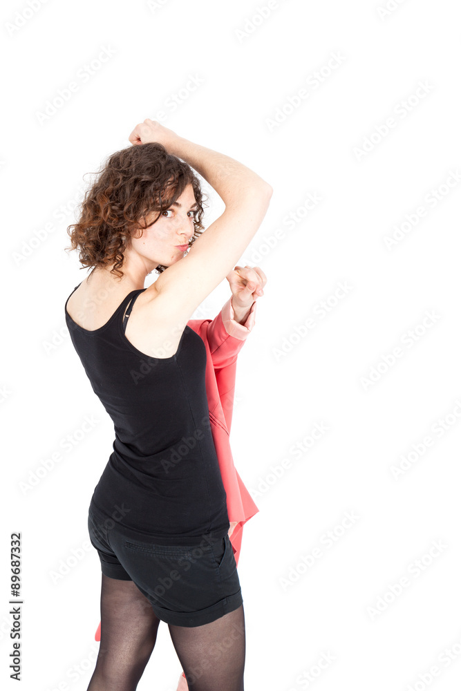 Beautiful Hispanic woman doing different expressions in different sets of clothes: posing Beautiful Hispanic woman doing different expressions in different sets of clothes: posing