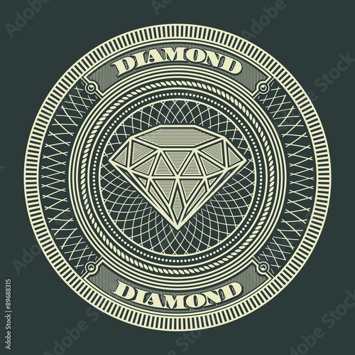 Diamond Decorative Circle Vector Illustration