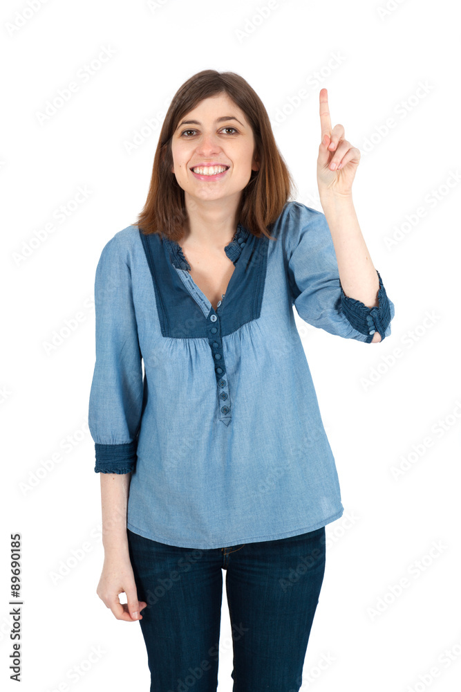 Beautiful woman doing different expressions in different sets of clothes: want to speak Beautiful woman doing different expressions in different sets of clothes: want to speak