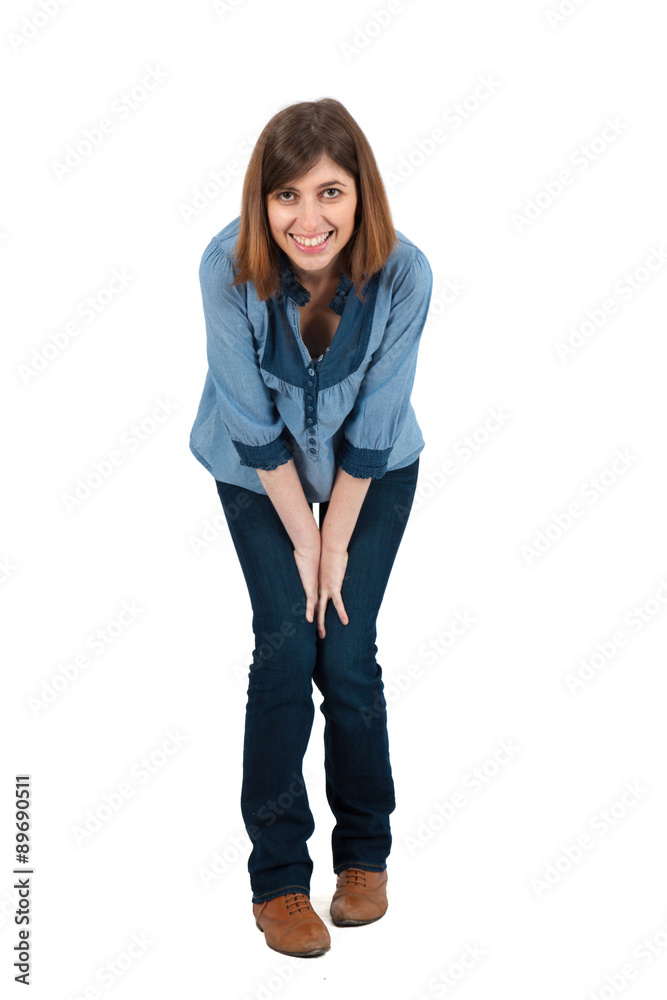 Beautiful woman doing different expressions in different sets of clothes: posing Beautiful woman doing different expressions in different sets of clothes: posing