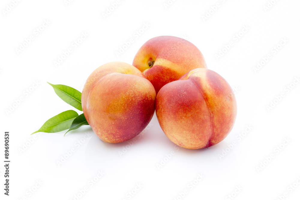 Peach on the white isolatd background. Peach on the white isolatd background.