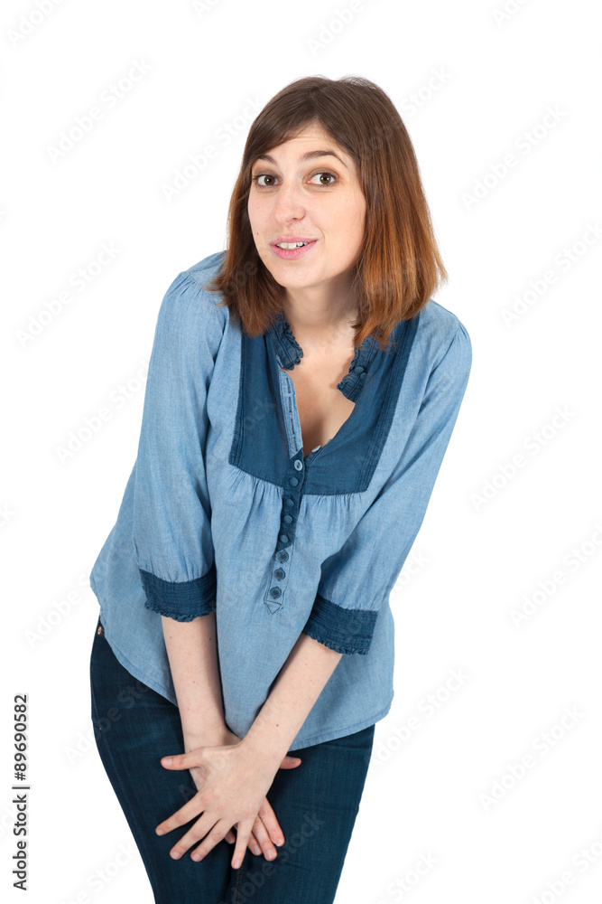 Beautiful woman doing different expressions in different sets of clothes: posing Beautiful woman doing different expressions in different sets of clothes: posing