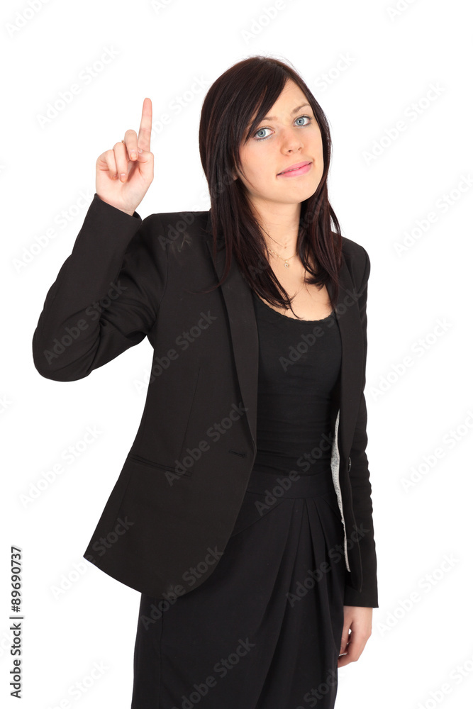 Beautiful woman doing different expressions in different sets of clothes: want to speak Beautiful woman doing different expressions in different sets of clothes: want to speak