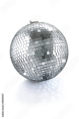 disco mirror ball isolated on white background
