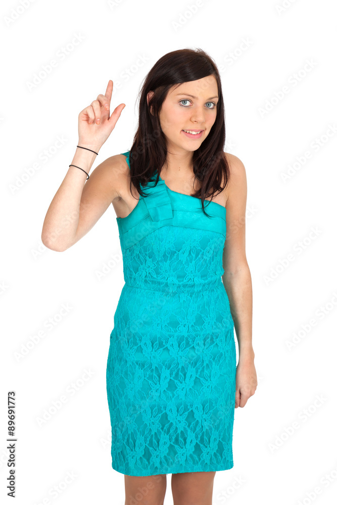 Beautiful woman doing different expressions in different sets of clothes: want to speak Beautiful woman doing different expressions in different sets of clothes: want to speak