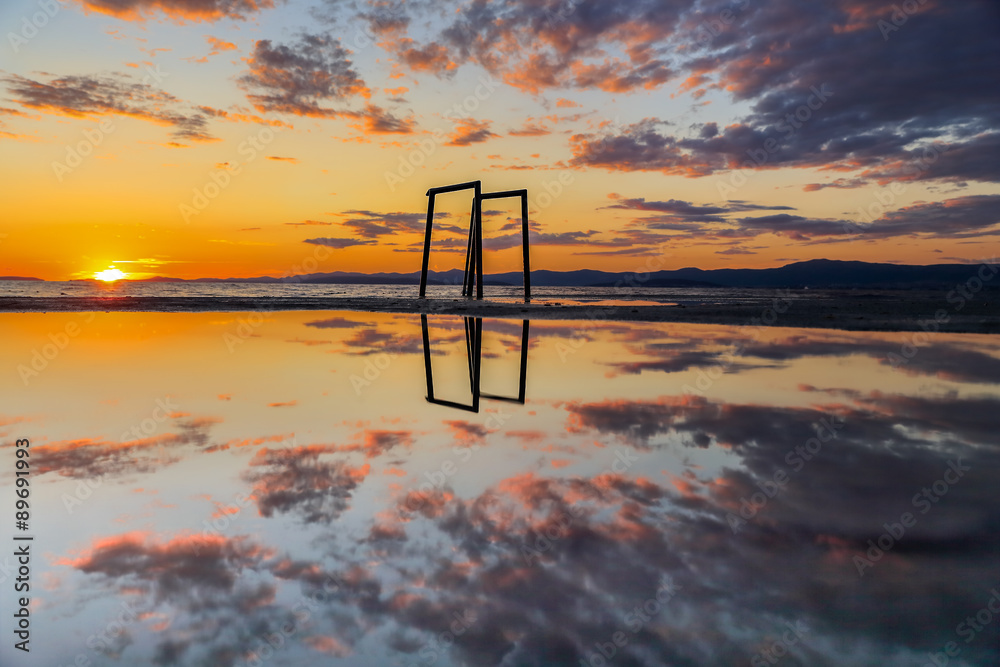 Fototapeta premium Soleil couchant, île de Brac