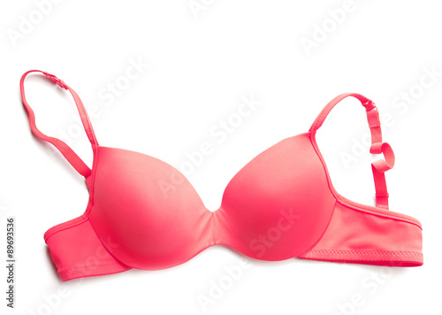 Pink bra isolated on a white background