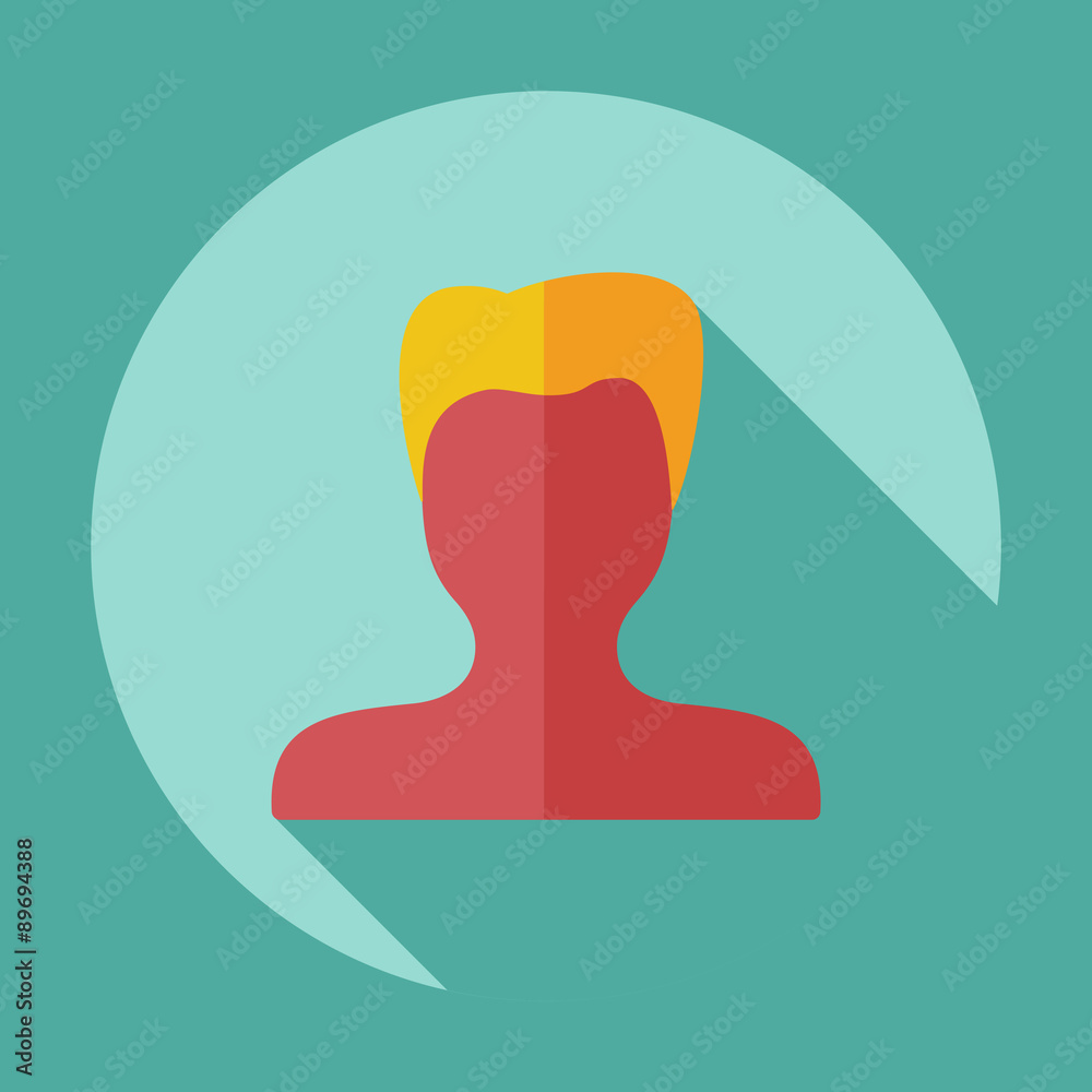 Flat modern design with shadow Man silhouette creative hairstyle Flat modern design with shadow Man silhouette creative hairstyle