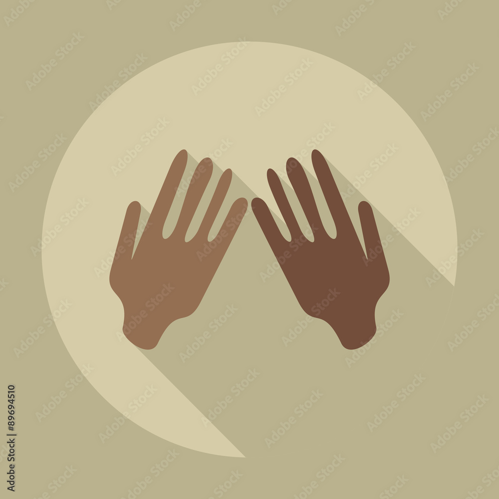 Flat modern design with shadow icons praying hands Flat modern design with shadow icons praying hands