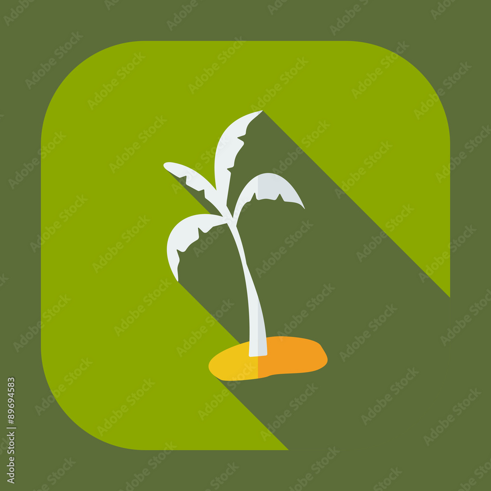 Flat modern design with shadow icons palm Flat modern design with shadow icons palm