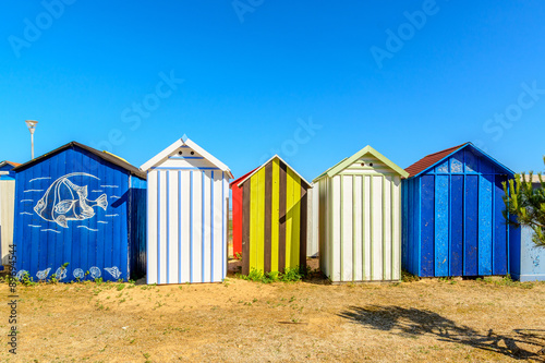 Beach cabines on ile d oleron, France photo