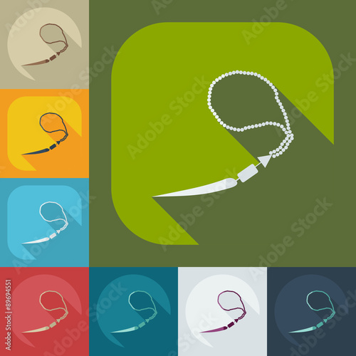 Flat modern design with shadow icons Arab rosary