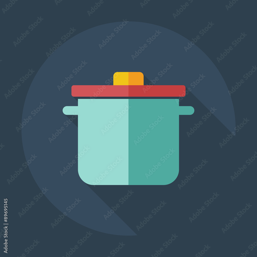 Flat modern design with shadow icons saucepan Flat modern design with shadow icons saucepan