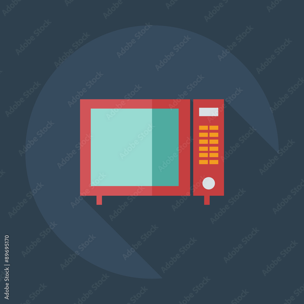 Flat modern design with shadow icons oven, kitchen Flat modern design with shadow icons oven, kitchen