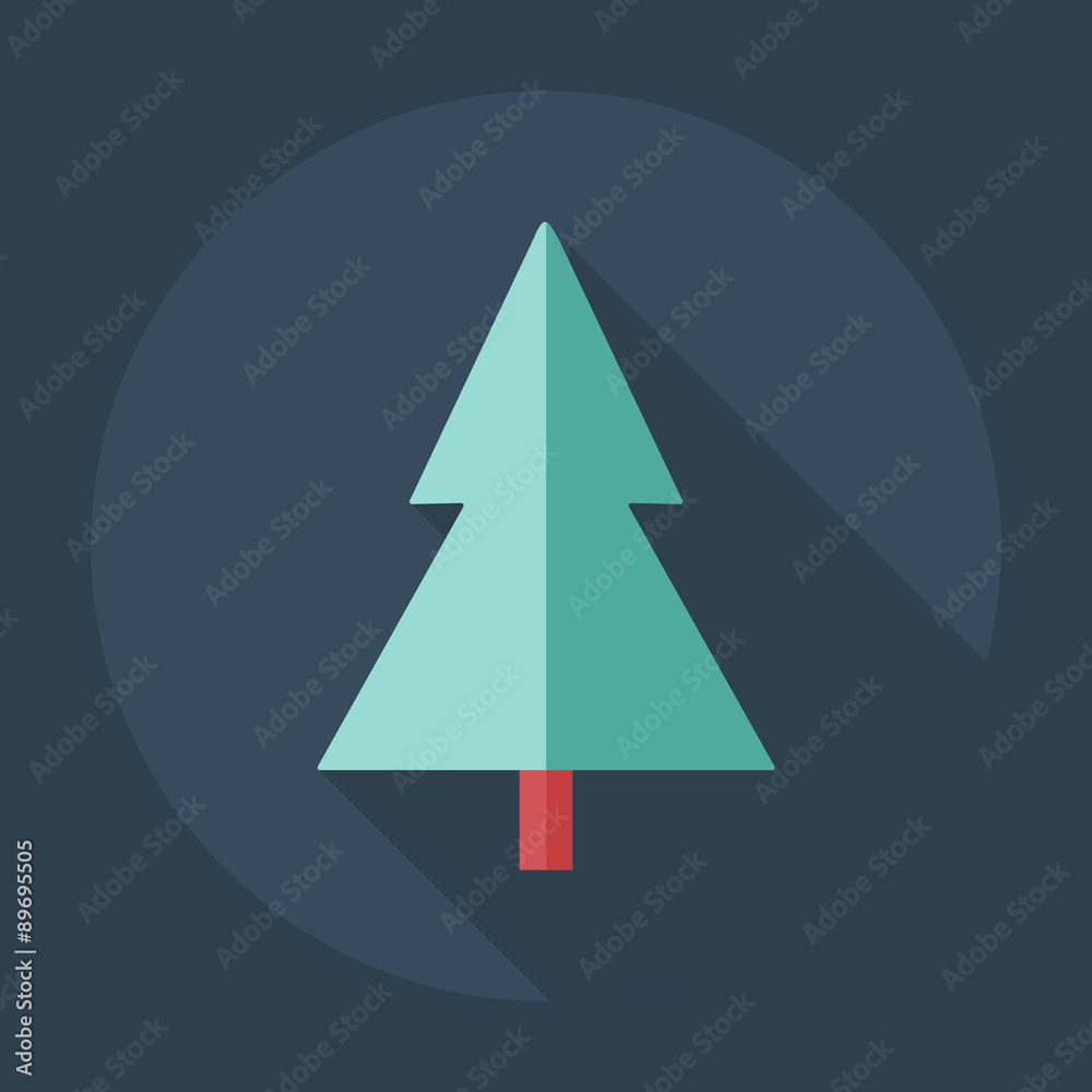 Flat modern design with shadow icons Christmas tree Flat modern design with shadow icons Christmas tree