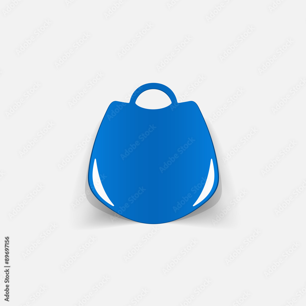 Obraz premium Realistic paper sticker: handbag