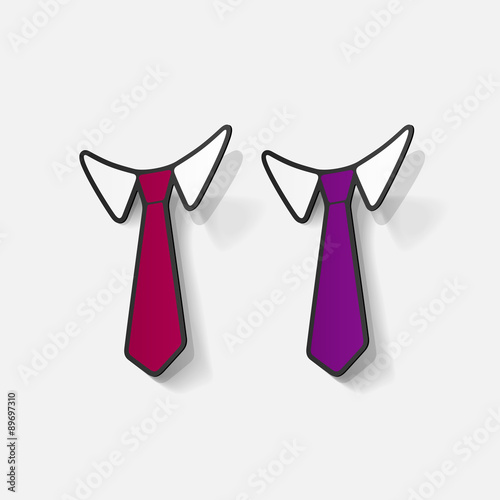 Realistic paper sticker: necktie