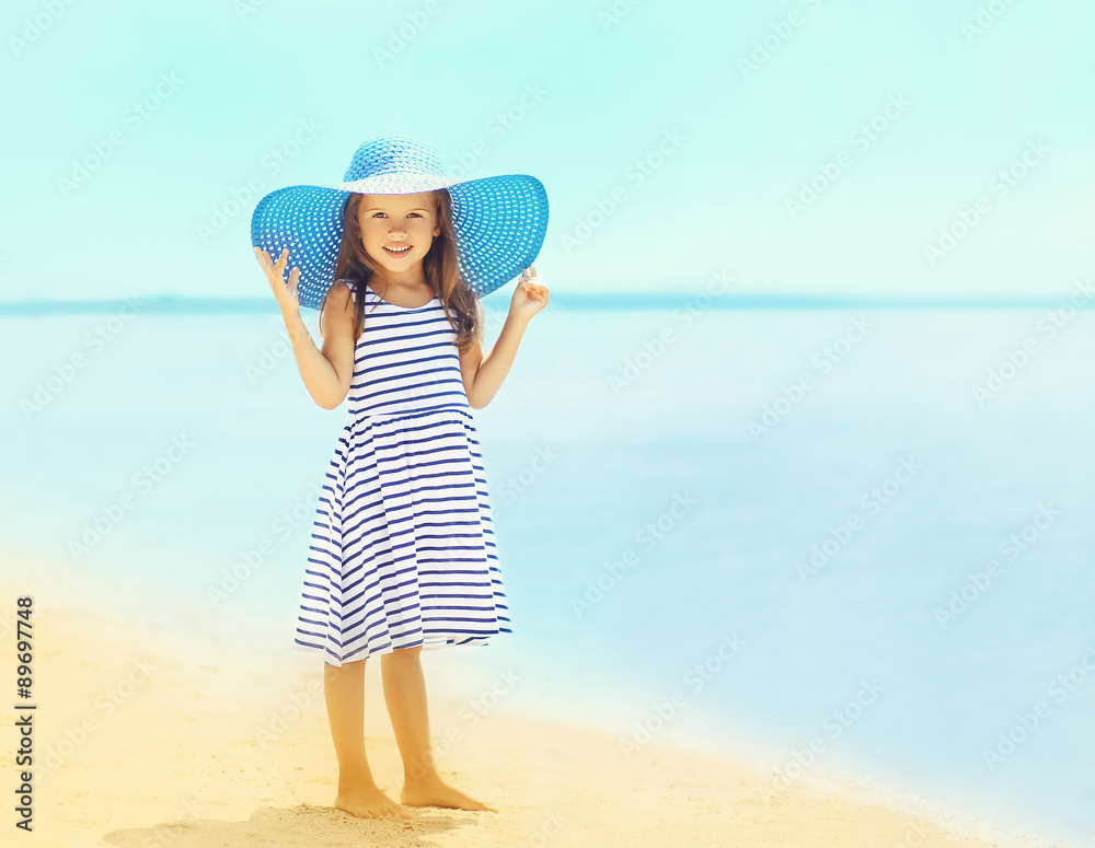 Summer, vacation, travel and people concept - beautiful little g