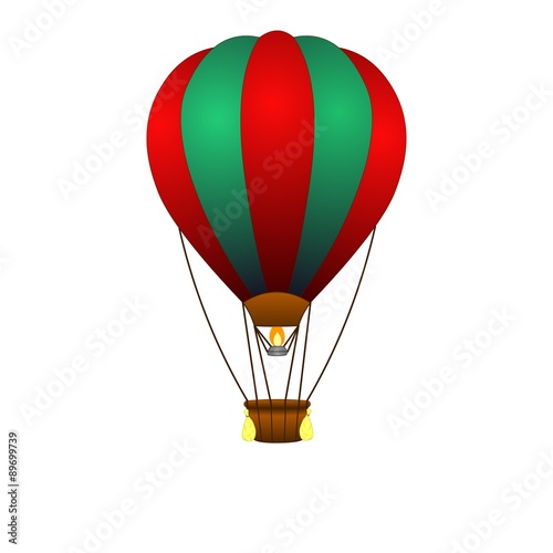 Hot air ballon isolated on white background