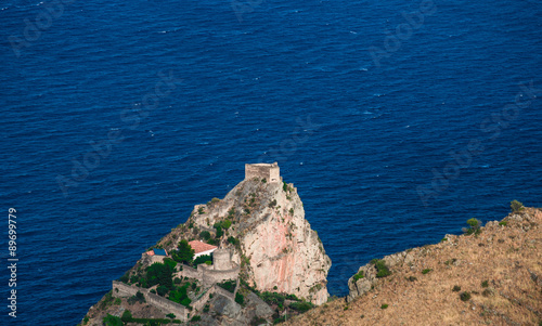 Viaggio in Italia: vista del castello normanno di Sant'Alessio, Sicilia photo