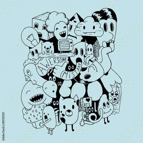 Handmade and doodles elements background.T-shirt and sweatshirt