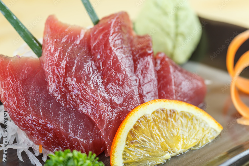 Traditional japanese food, Maguro (tuna) sashimi