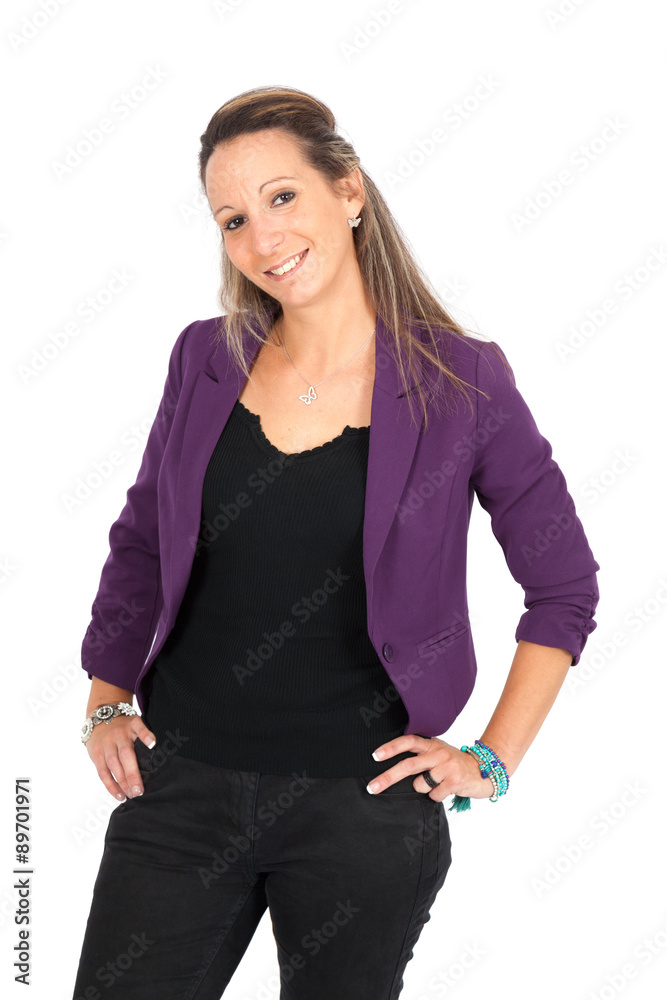 Beautiful woman doing different expressions in different sets of clothes: love Beautiful woman doing different expressions in different sets of clothes: love