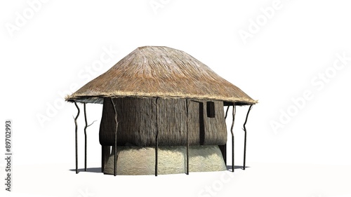 Obraz na plátně thatched hut  - isolated on white background