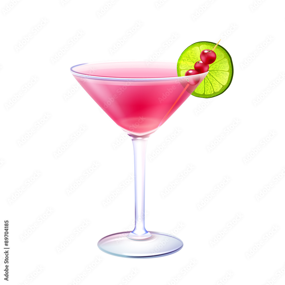 Cosmopolitan cocktail realistic Cosmopolitan cocktail realistic