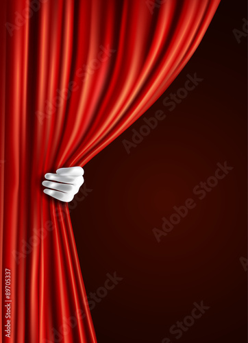 Theater curtain with hand
