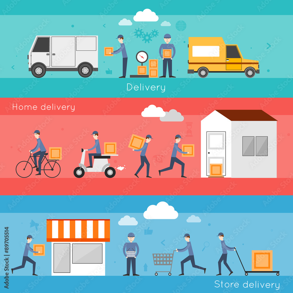 Delivery banner set Delivery banner set