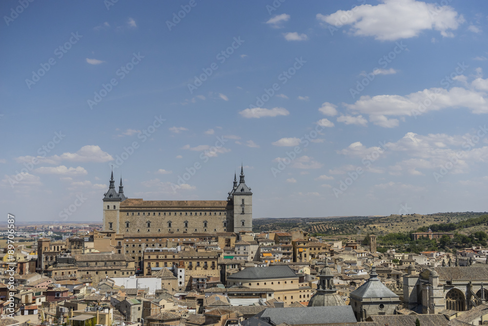 streets of the city Toledo, medieval architecture and Castilian