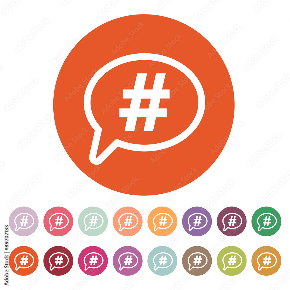 Obraz premium The hashtag icon. Social network and web communicate symbol. Flat