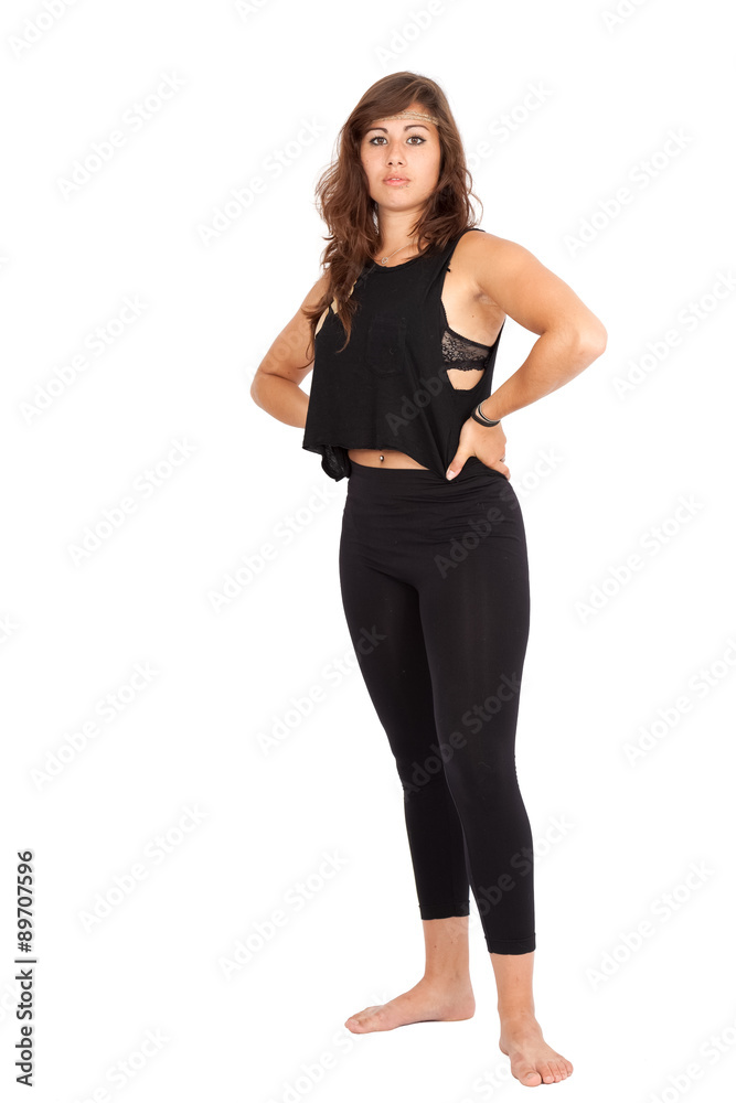Beautiful woman doing different expressions in different sets of clothes: posing Beautiful woman doing different expressions in different sets of clothes: posing