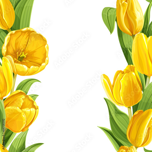 Fototapeta Naklejka Na Ścianę i Meble -  Beautiful yellow tulips realistic background