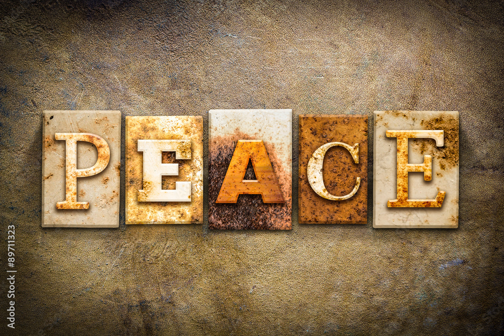 Naklejka premium Peace Concept Letterpress Leather Theme