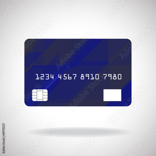 Credit card icon with abstract geometric colorful design. Vector
