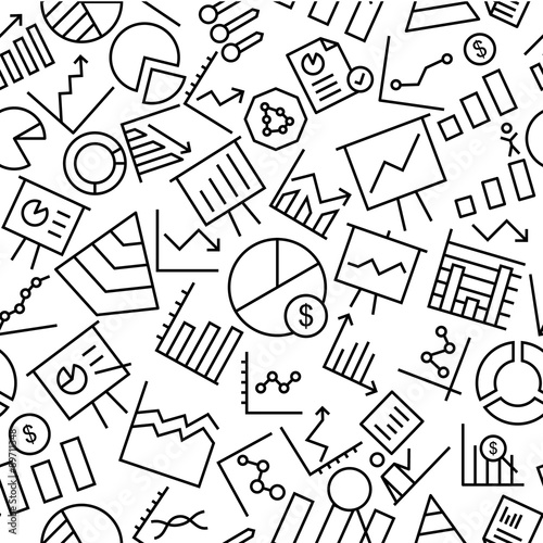 Business and Finance Hand Drawn Outline Icon Pattern 
