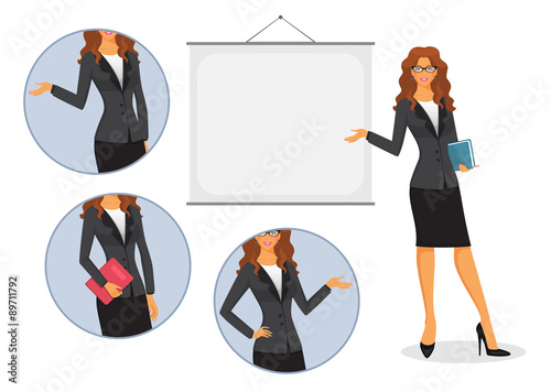 Female teacher with board