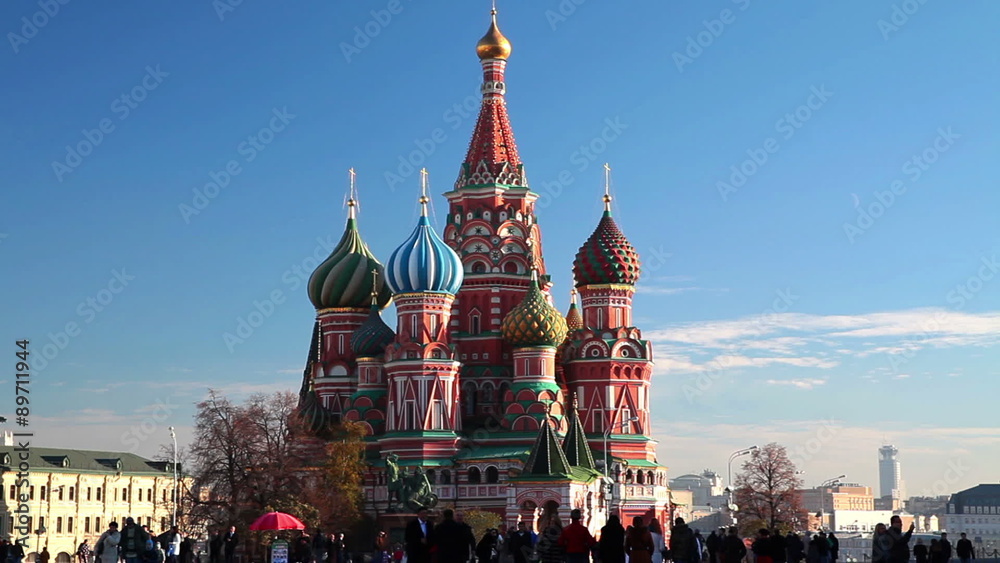 St. Basil's Cathedral on red square in Moscow.